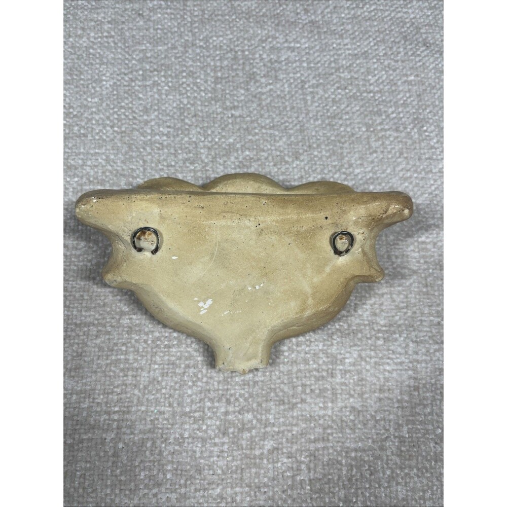 Vintage Mid Century Chalkware Wall Pocket Faux Lavabo Fountain Planter Sconce - Picture 5 of 14